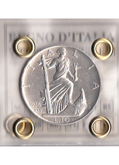 1936 - Lire 10 Italia su prora Ag Fdc con Perizia